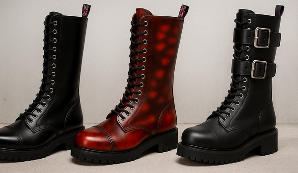 Bottes Nevermind 14 œillets en cuir aveclaçage haut