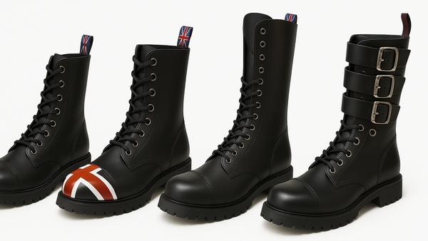 Bottes rangers Nevermind en cuir pour femme et homme style punk rock