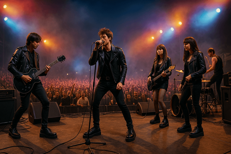 Rock’n’roll atmosphere with Nevermind creepers in an alternative outfit
