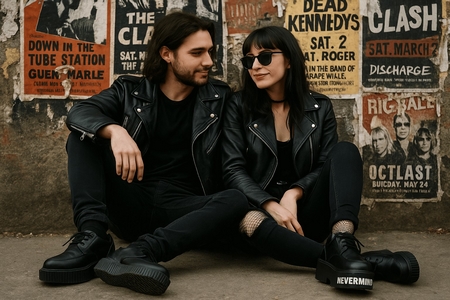 Creepers Nevermind uomo e donna in look gotico punk
