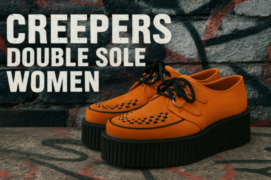 Women Creepers Black Double Sole – Platform Creeper Shoes for Bold Style