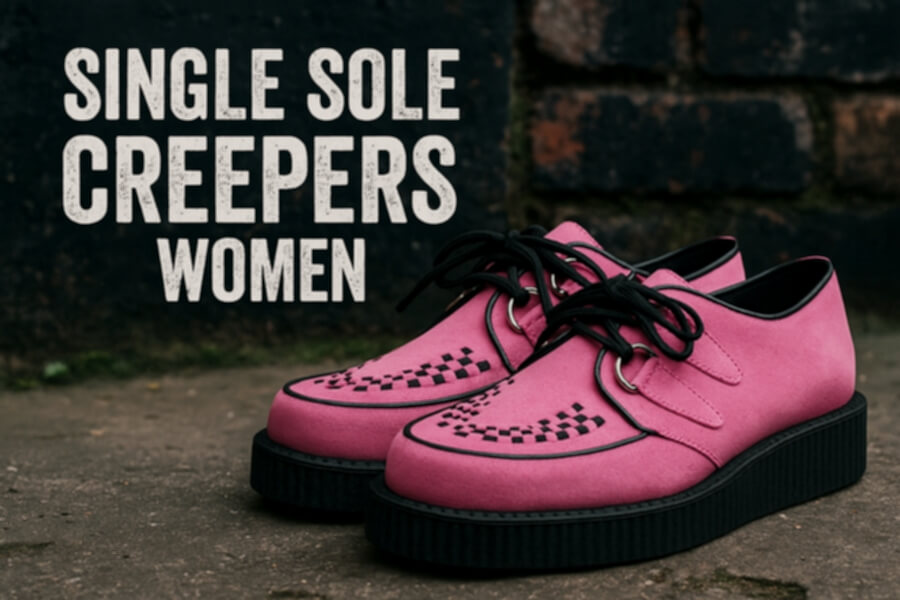 Women's Simple Sole Creeper Shoes – Vegan & Leather Styles for Alternative Looks