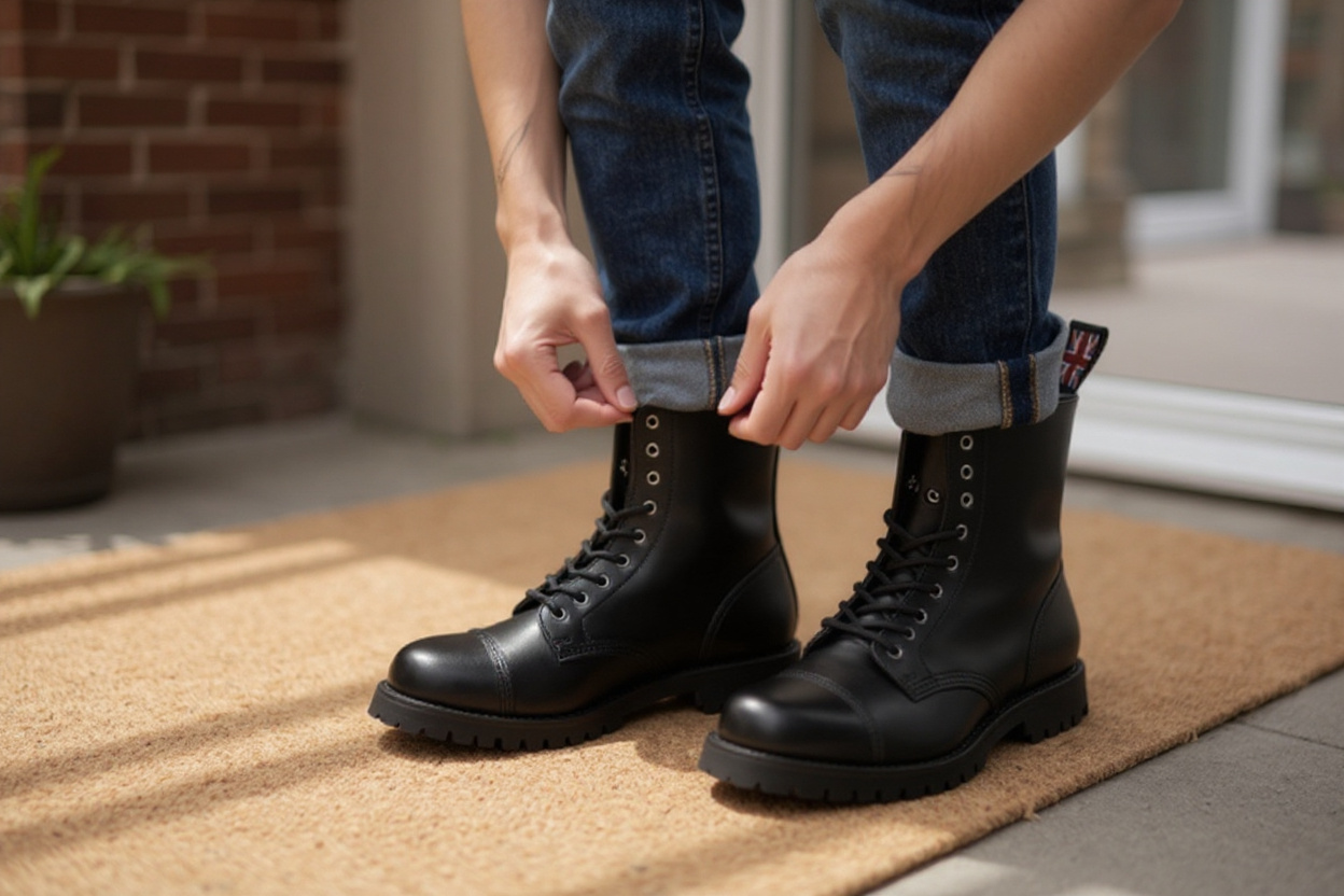 Rangers 8 ojales Nevermind: botas militares de cuero