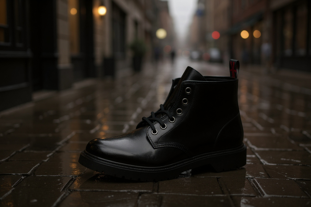 Anfibi 8 fori Nevermind in vera pelle: qualità e stile nero